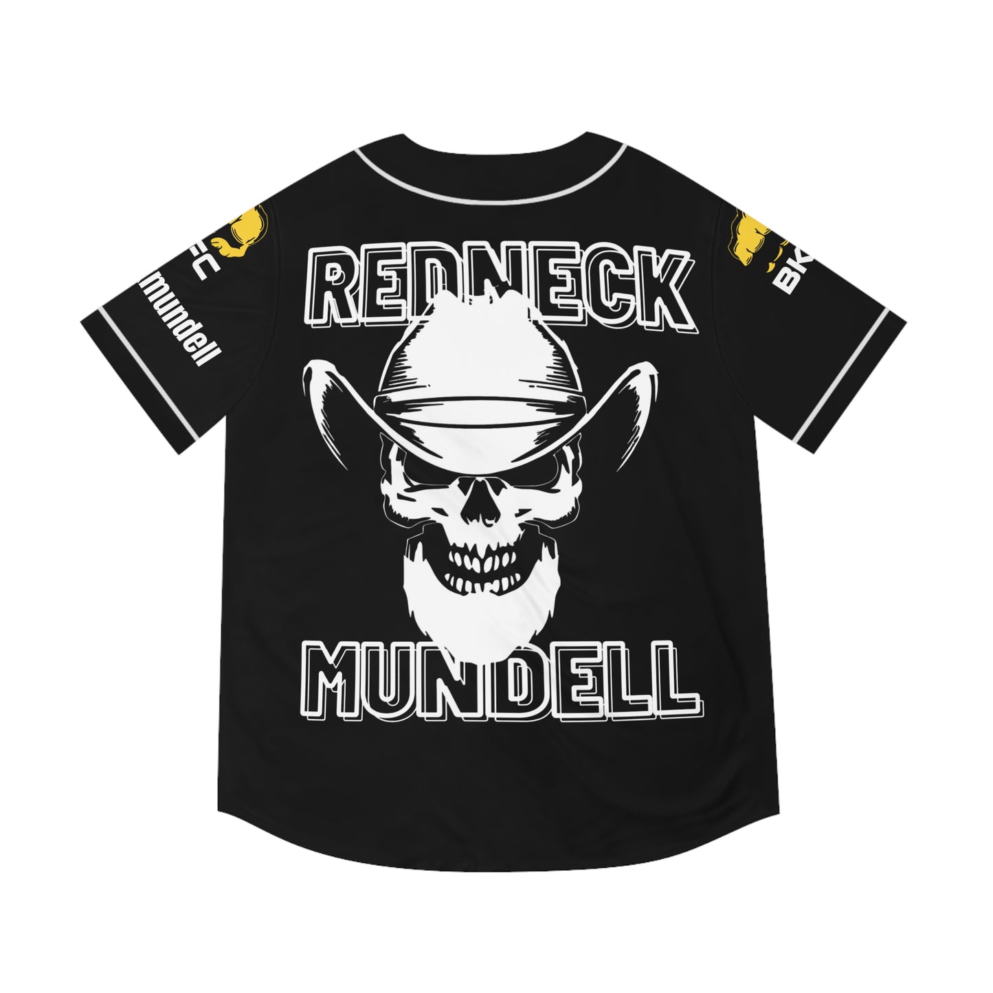 Men's Baseball Jersey - Redneck Mundell with Skull Design