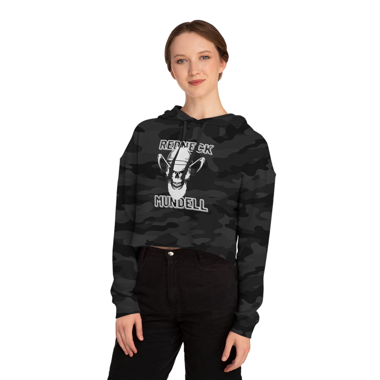 Camo Ladies Cropped Hoodie